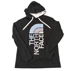 The North Face Womens Black Rainbow Logo Hoodie Pullover Size Large